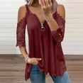 thumbnail image 1 of ZKCCNUK Women Casual Lace Half Sleeve锛?Neck Zipper Hollow Out T-Shirt Blouse Tops Summer Plus Size Tops 2026, 1 of 6