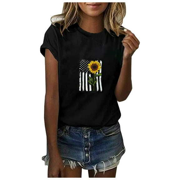 ZKCCNUK Women Casual Summer Printing Short Sleeves Loose T-Shirt Blouse Tops Summer Plus Size Tops 2025