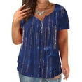 thumbnail image 1 of ZKCCNUK Women Plus Size V-neck Tie-dye Print Button Short Sleeve Tops T-Shirt Blouse Summer Plus Size Tops 2025, 1 of 6