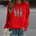 thumbnail image 1 of ZKCCNUK Women's 2025 Autumn Winter Casual Crewneck Feather Sweatshirt Long Sleeve Loose Pullover Tops, 1 of 4
