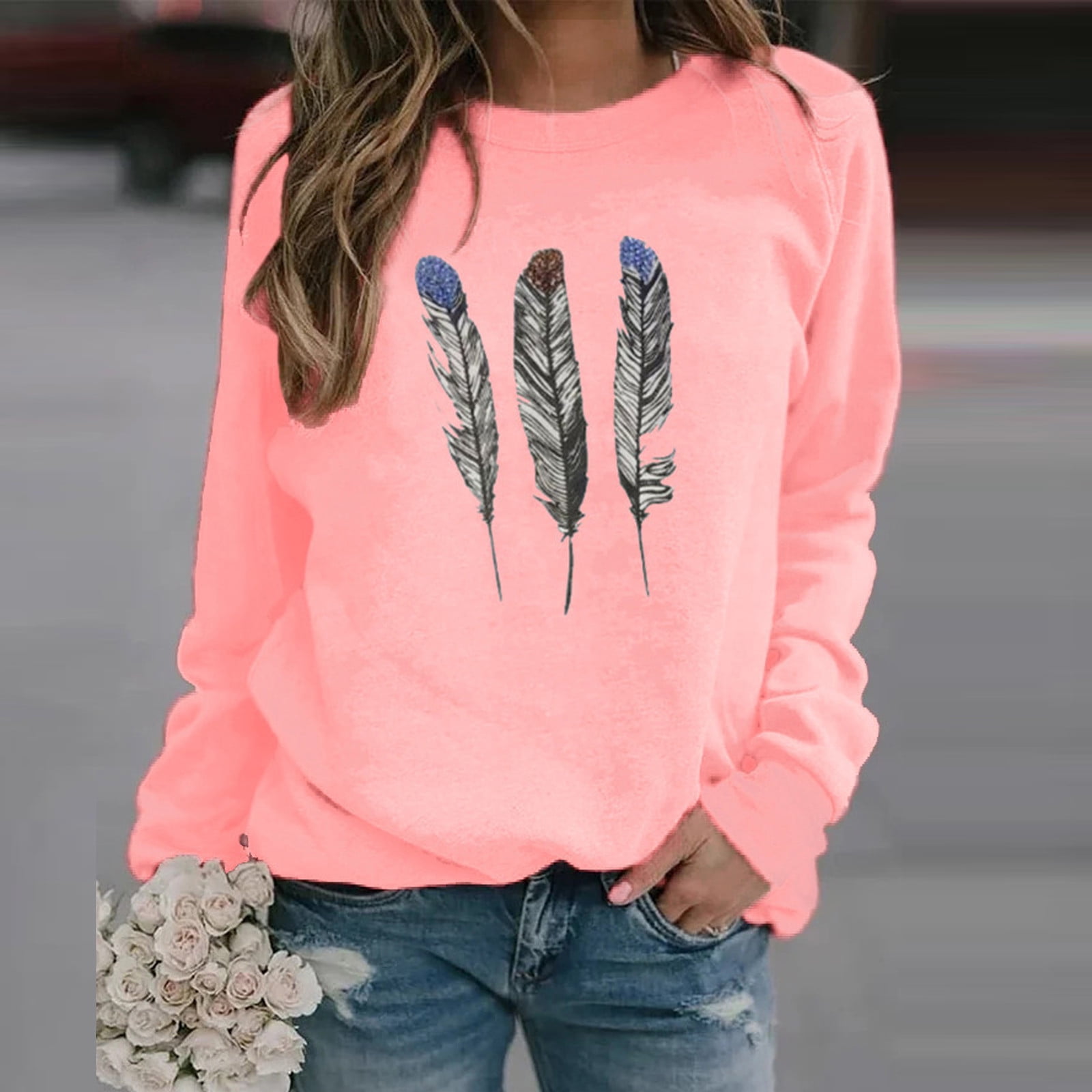 Women's New York Letter Print Sweatshirt - Casual Crewneck Long Sleeve Pullover, Loose Fit