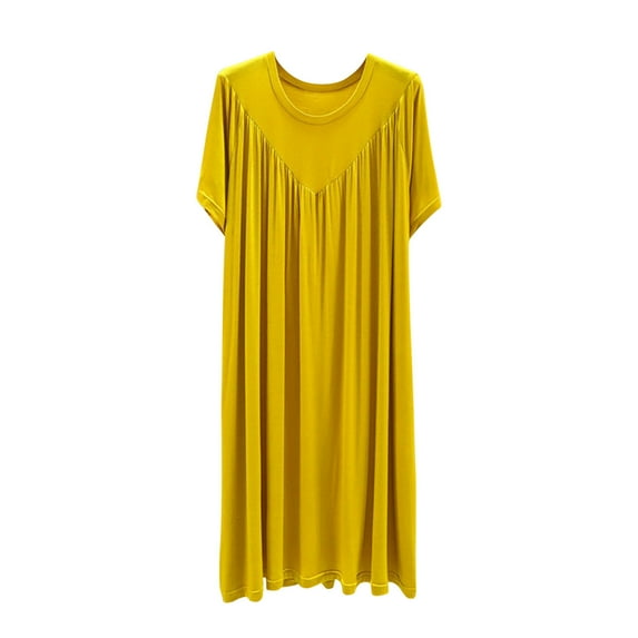 ZKCCNUK Women's Nightgowns & Sleepshirts Casual and Fashionable Pleated Solid Color Large Size Pajama Skirt Long Pajama Skirt L,XL