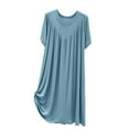 thumbnail image 1 of ZKCCNUK Women's Nightgowns & Sleepshirts Summer Cardigan Short Sleeve Button Sleeping Skirt Home Clothes Free Size, 1 of 3