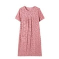 thumbnail image 1 of ZKCCNUK Women's Nightgowns & Sleepshirts Women Print Casual Round-Neck Short Sleeve Sleepshirts Dress XL-3XL, 1 of 3