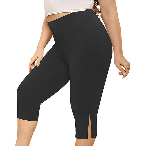 ZKCCNUK Women's Pants Oversized Quick Drying Tight Fitting Elastic Comfortable Split Fitness Pants Capris Yoga Pants XL-5XL