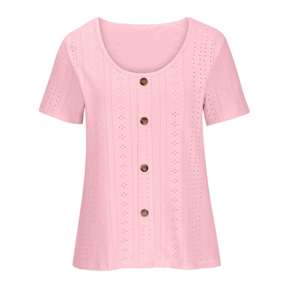 ZKCCNUK Women's Tops Fashion Summer Short Sleeve Round-Neck Solid Casaul Tops T-shirt