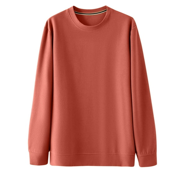 ZKCCNUK Women's Tops Fashionable and Casual Solid Color Round Neck T-shirt for Men and Women, Long-sleeved Round Neck Top/Shirt,Sizes M-4XL