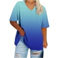thumbnail image 1 of ZKCCNUK Women's Tops T Shirts Short Sleeve V Neck Tees Fashion Tops Trendy Lightweight Soft 2025 Casual Summer Spring Outfits, 1 of 5