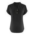 thumbnail image 1 of ZKCCNUK Women's Tops Tops Fashion Solid Shirt Female V-Neck Loose T-shirt Blouse, 1 of 6
