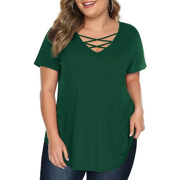 ZKCCNUK Women's Tops Tops Short Sleeve Summer T-Shirts Curved Hem Casual Fashion Shirts