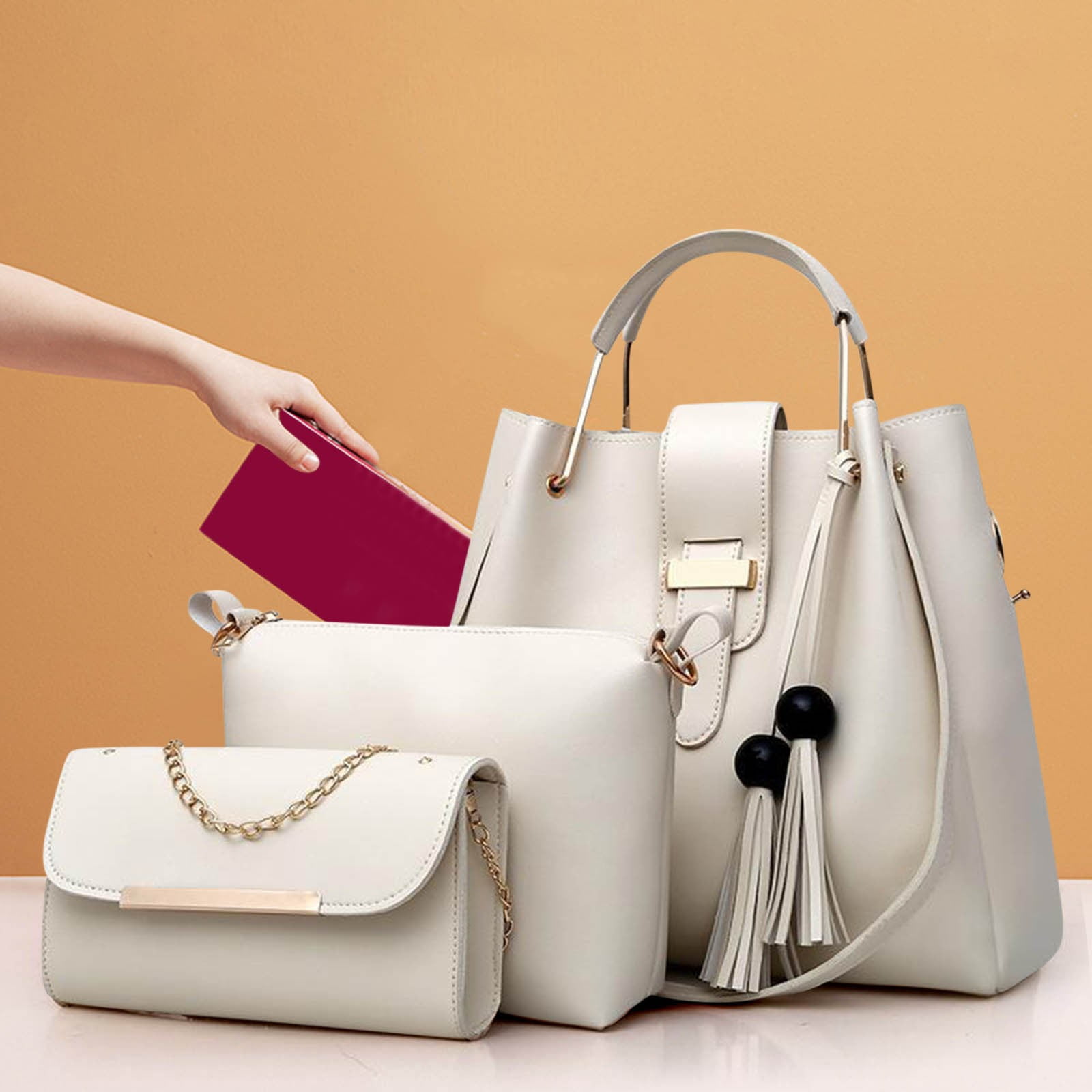Women Purses Handbags Wallet Sets Shoulder Bags Top Handle Satchel Tote  Purse Work Bag Set With Matching Wallet 3pcs, A0-3pcs/Set Pink: Amazon.co.uk:  Fashion