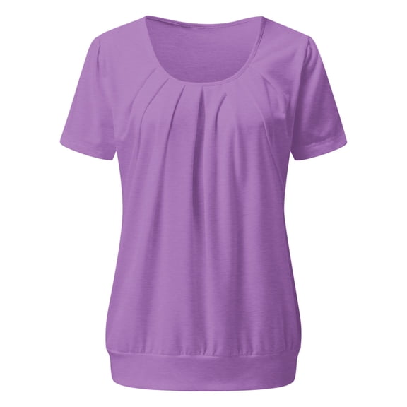 ZKCCNUK Womens Tops Summer Tops Puff Short Sleeve V Neck T Shirts Loose Casual Tshirts