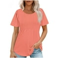 thumbnail image 1 of ZKCCNUK Womens Tops Tops Casual Scoop Neck Short Sleeve Out Shirts Loose Tunic Tops Blouses, 1 of 8