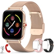ZKCREATION Call Smart Watch for Women Men, Answer Call and Dial Smartwatch for iPhone Android Smartphone, Gold