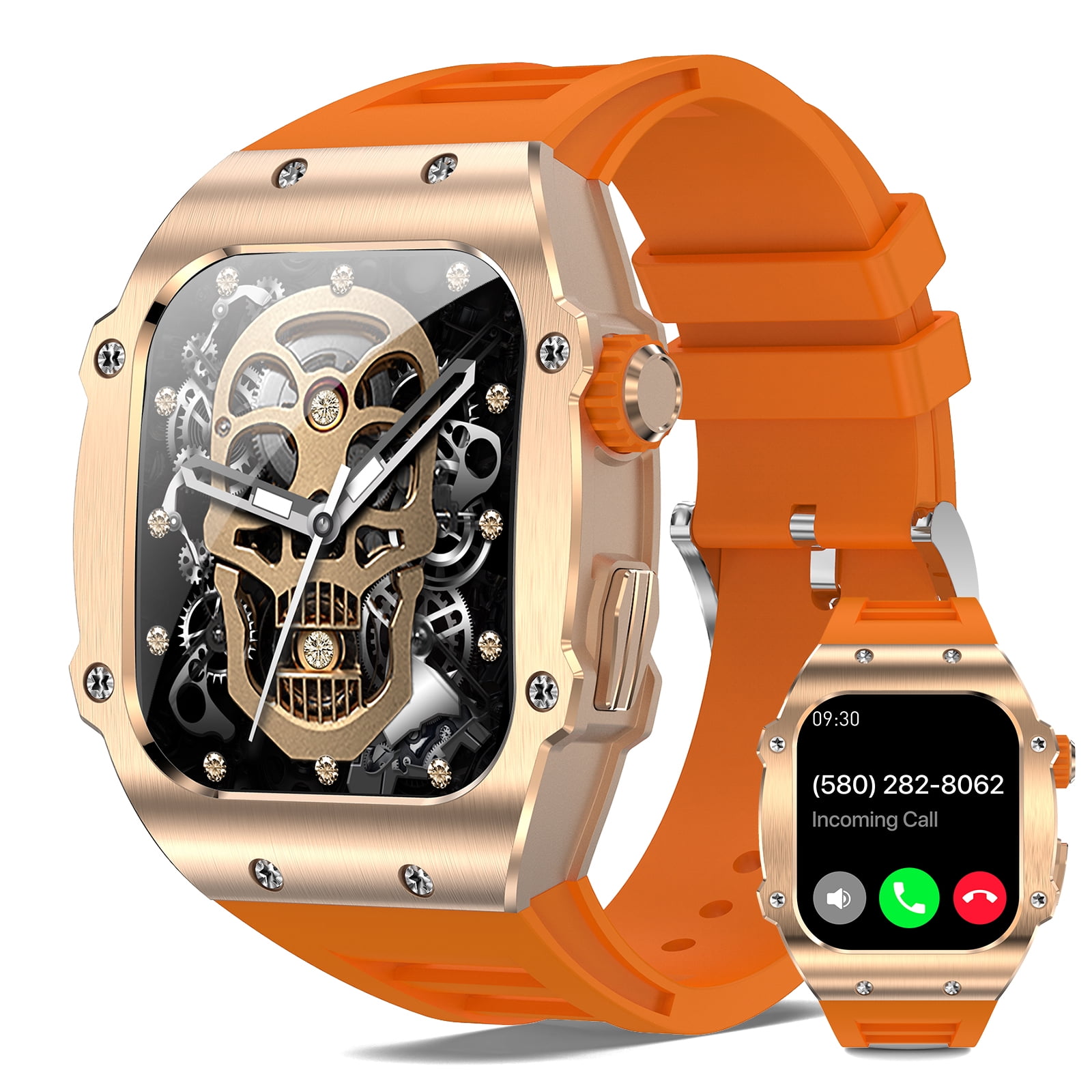 ZKCREATION Men Smart Watch for Android iOS, Bluetooth Calls Voice Chat