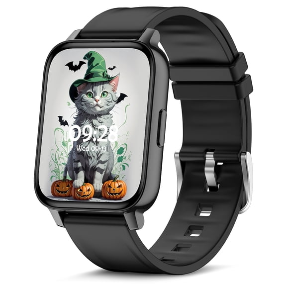 ZKCREATION P36F Smartwatch Sport Watches Waterproof for Android Phone iPhones, Black