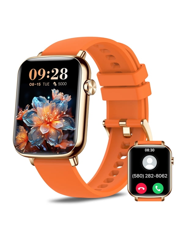 Smart Watches for Men/Women (Answer/Make Calls),Fashionable Sports Watch,Orange