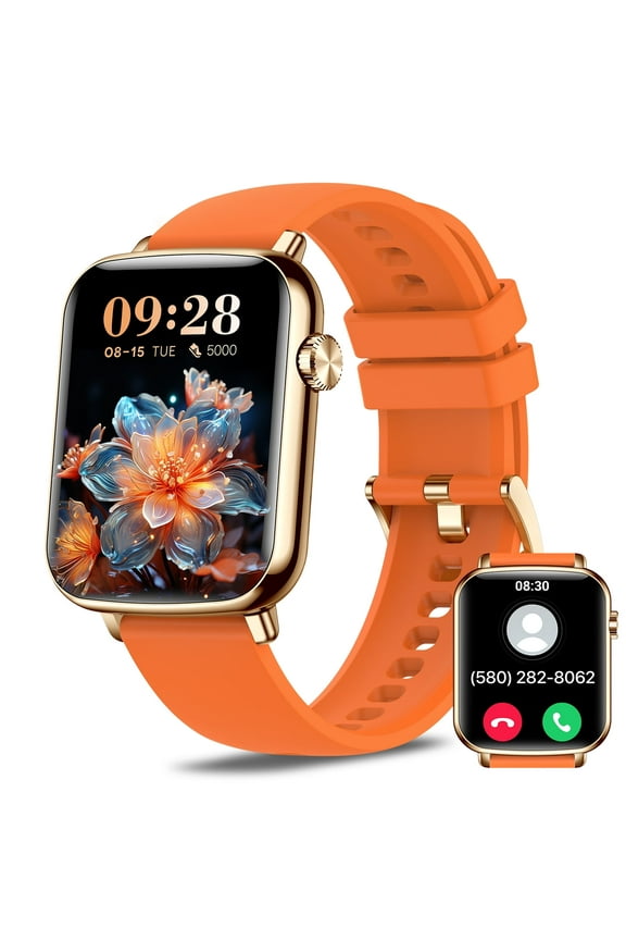 Smart Watches for Men/Women (Answer/Make Calls),Fashionable Sports Watch,Orange