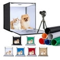 thumbnail image 1 of ZKEEZM Light Box Photography 24"x24" Foldable Photo Box 240LED Lights and 6 Color Backdrops Adjustable Brightness 3000-6500K Dimmable, 1 of 12