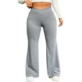 thumbnail image 1 of ZKESS Plus Size Leggings for Women Tummy Control Elastic High Waisted Crossover Flare Pants Lounge Trousers 4X Gray, 1 of 8