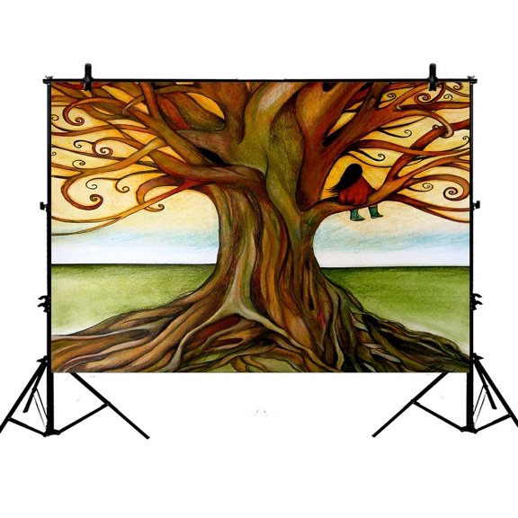 ZKGK 7x5ft Tree Art Polyester Photography Backdrop For Studio Prop Photo Background