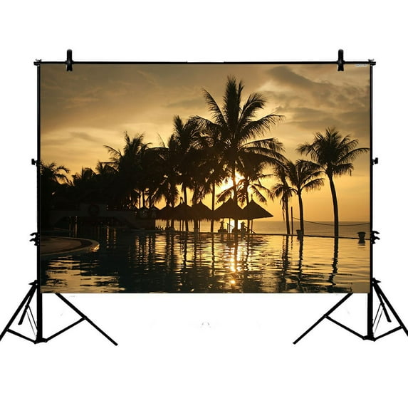 ZKGK 7x5ft Tropical Resort Polyester Photography Backdrop For Studio Prop Photo Background