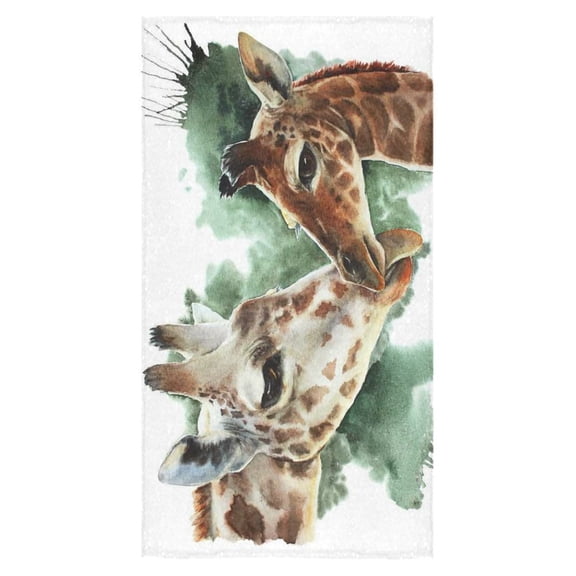 ZKGK A Couple of Giraffes Whatercolor Beach Bath Towels Bathroom Body Shower Towel Bath Wrap For Home Outdoor Travel Use 30" x 56" Inche