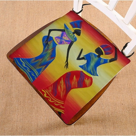 ZKGK Afro American Women Seat Pad Seat Cushion Chair Cushion Floor Cushion Two Sides 20x20 Inches