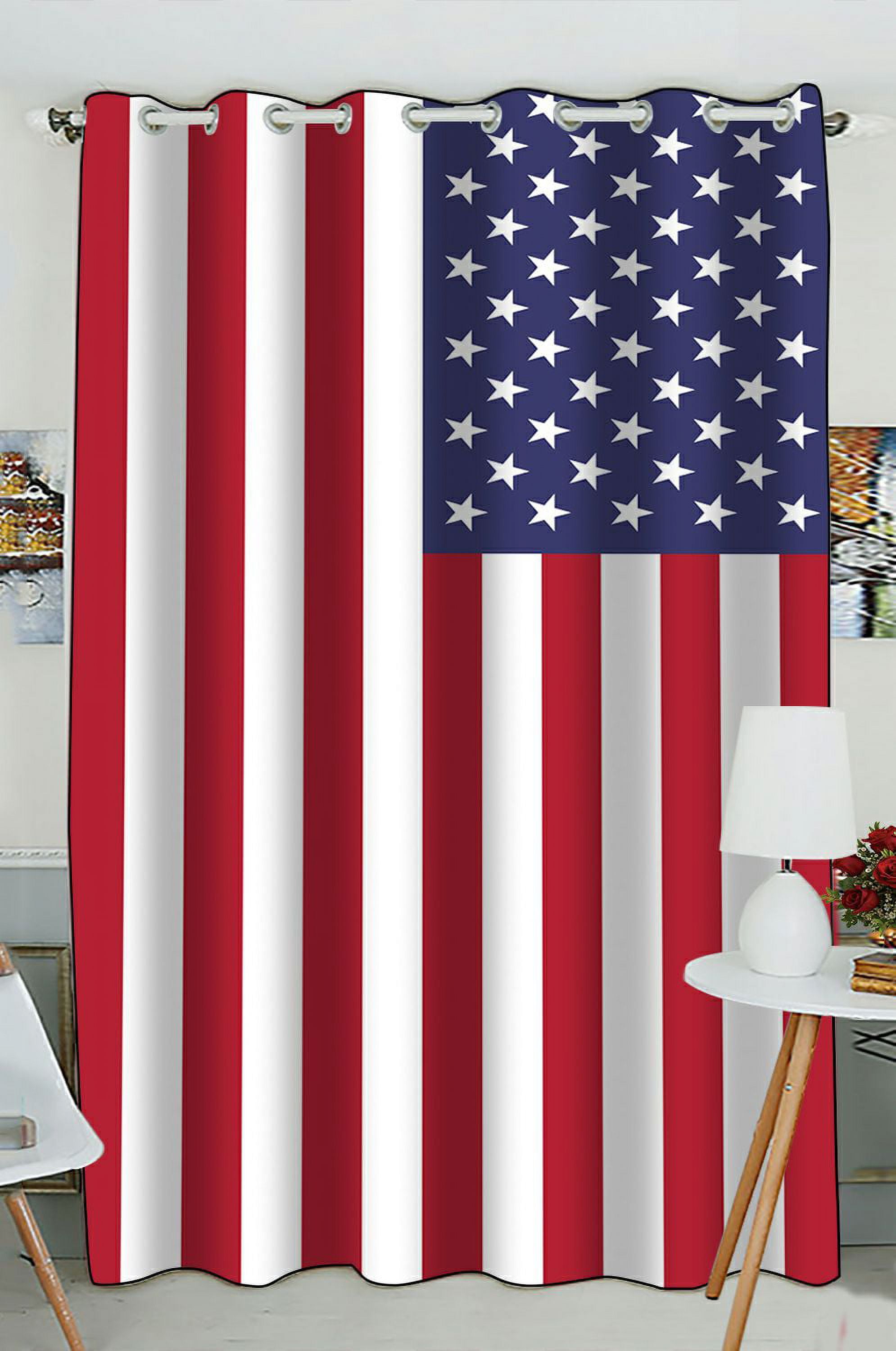 ZKGK American Flag Window Curtain Drapery/Panels/Treatment For Living ...