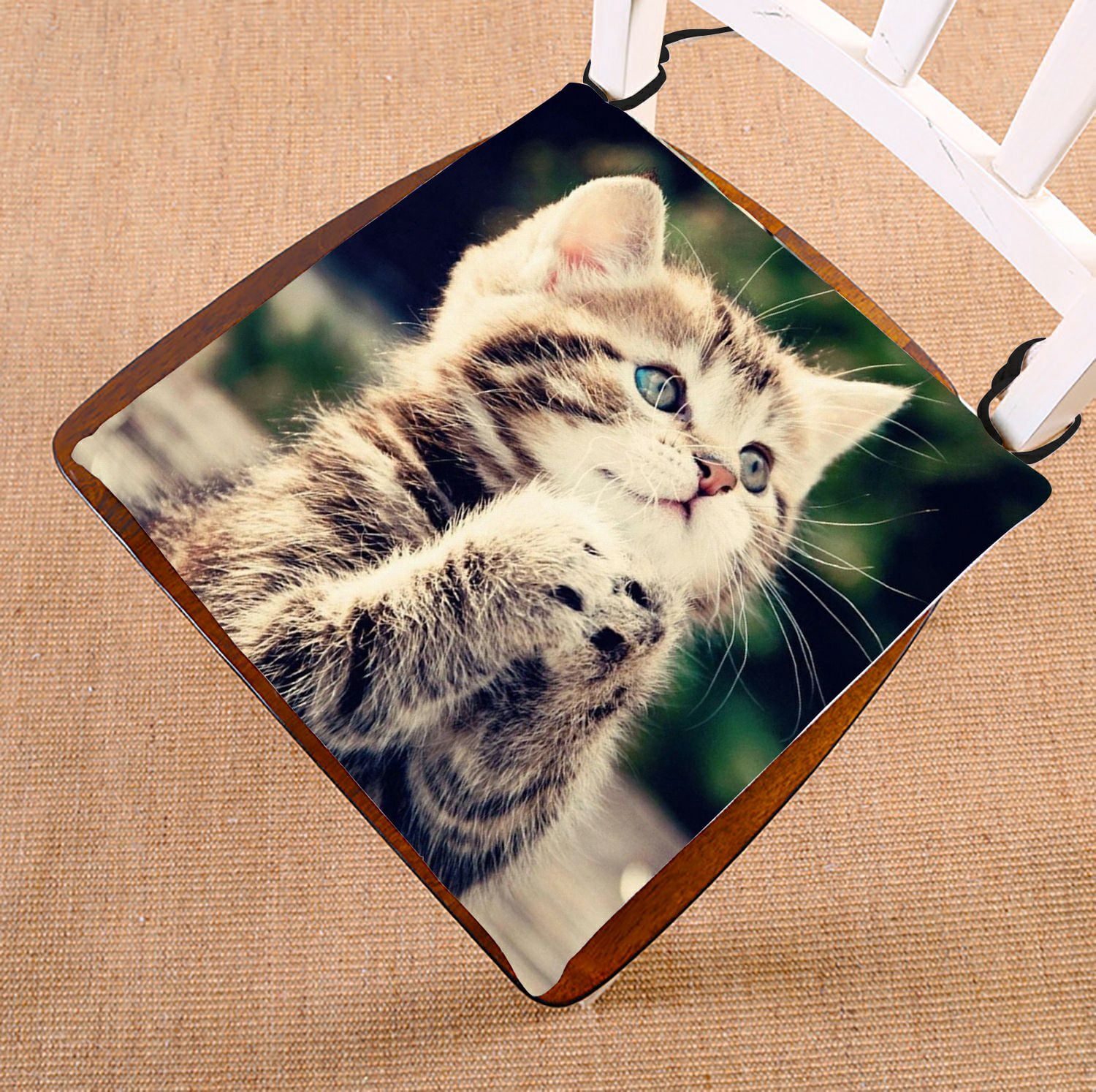 ZKGK Animals Kitten Cat Seat Pad Seat Cushion Chair Cushion Floor Cushion Two Sides 16x16 Inches