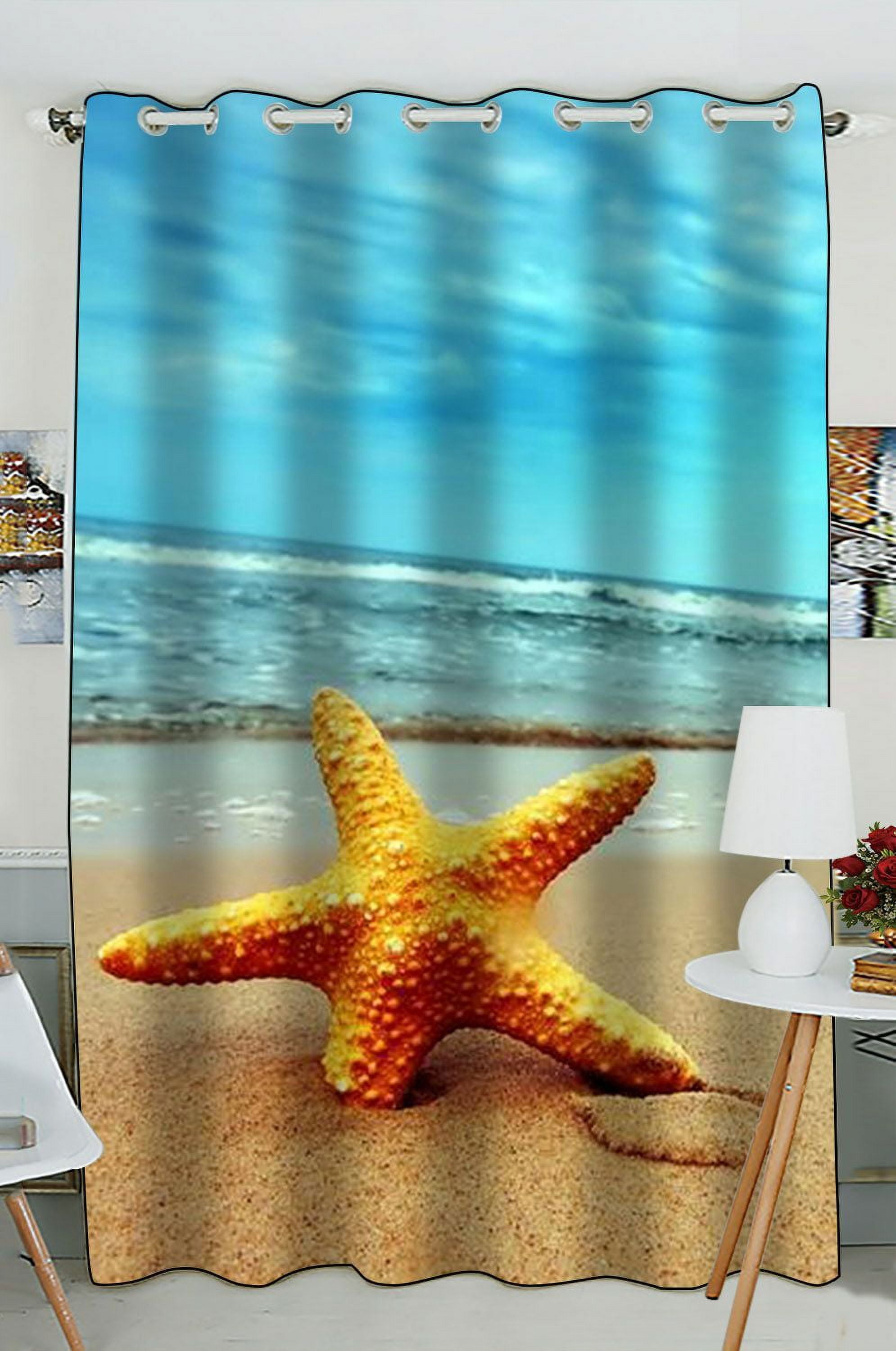 ZKGK Beach Theme Window Curtain Drapery/Panels/Treatment For Living