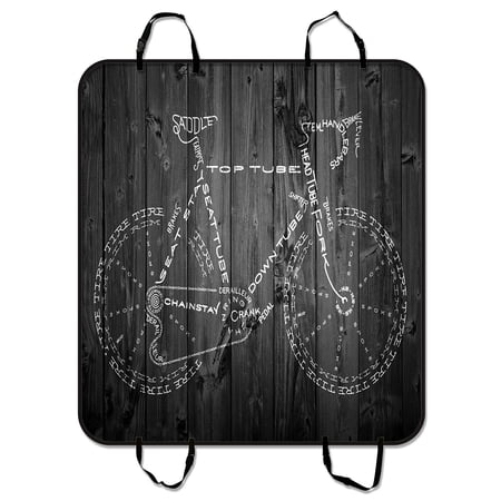ZKGK Bicycle With Wood Dog Car Seat Cover Dog Car Seat Cushion Waterproof Hammock Seat Protector Cargo Mat for Cars SUVs and Trucks 54x60 inches