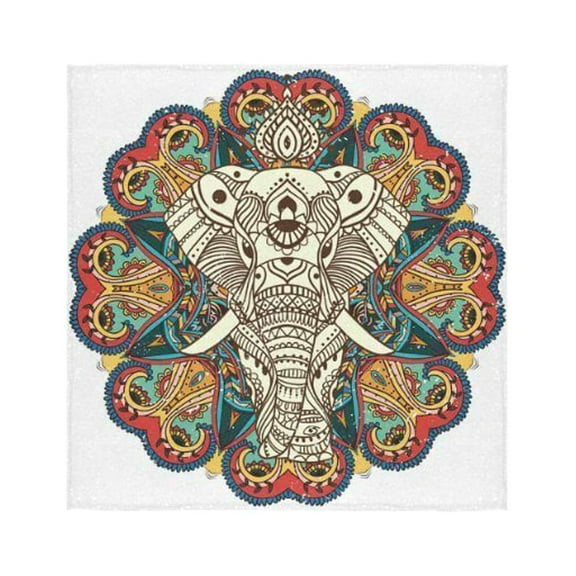 ZKGK Elephant Folk Pattern Washcloth Bath Towel Bathroom Towel 13"x13"