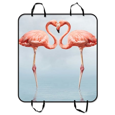 ZKGK Flamingo Dog Car Seat Cover Dog Car Seat Cushion Waterproof Hammock Seat Protector Cargo Mat for Cars SUVs and Trucks 54x60 inches