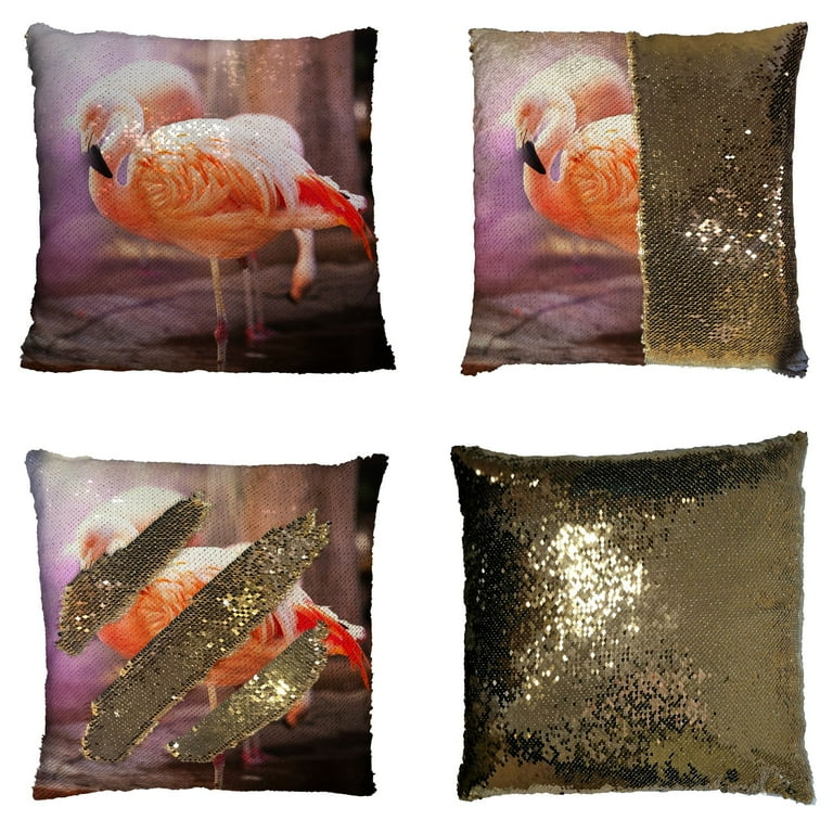 Flamingo sequin pillow hotsell