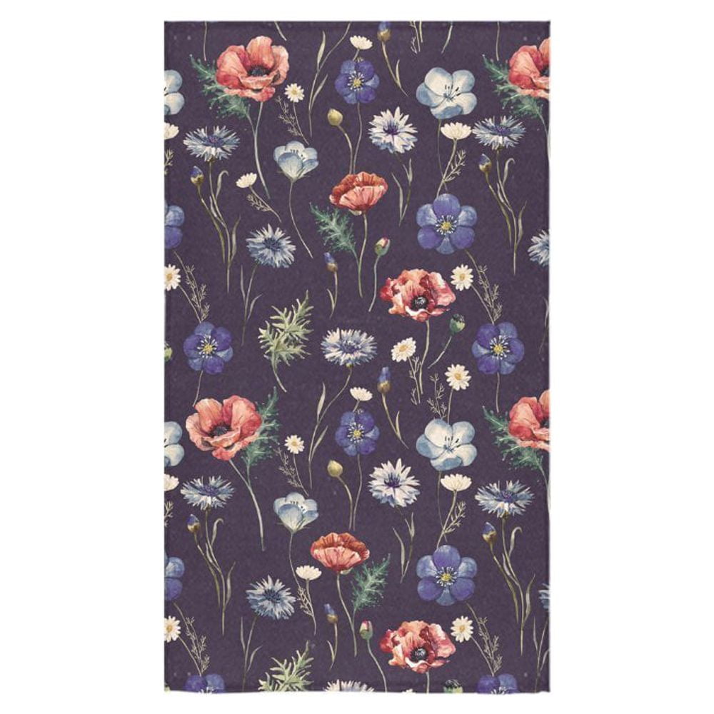 ZKGK Flower Pattern Hand Towel Red Poppy Bath Towel 16"X28" For Home