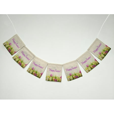 ZKGK Happy Easter Banner Bunting Garland Flag Sign for Home Family Party Decoration