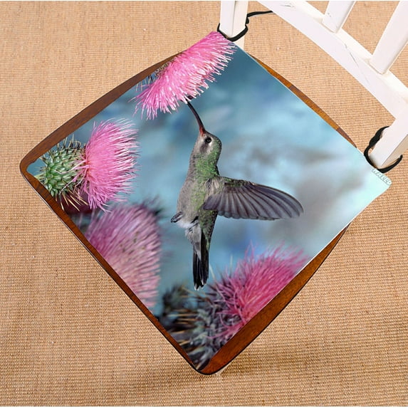 ZKGK Hummingbird Seat Pad Seat Cushion Chair Cushion Floor Cushion Two Sides 16x16 Inches