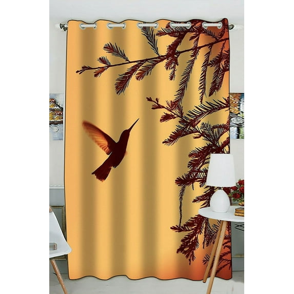 ZKGK Hummingbird Window Curtain Drapery/Panels/Treatment For Living Room Bedroom Kids Rooms 52x84 inches One Panel