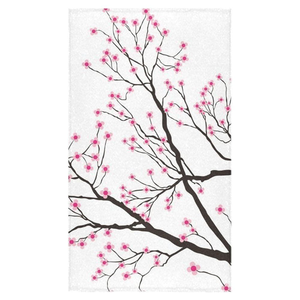 Pink Cherry Blossoms Sand Free Beach Towel Oversized Absorbent Bath Towel  Large Hand Towels for Swimming Bathroom Spa Pool
