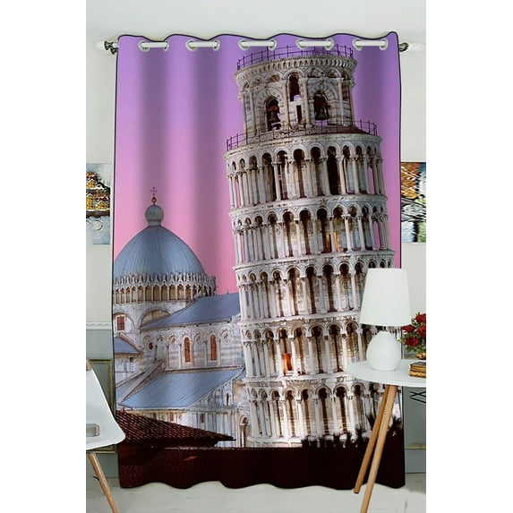 ZKGK Leaning Tower of Pisa Window Curtain Drapery/Panels/Treatment For Living Room Bedroom Kids Rooms 52x84 inches One Panel