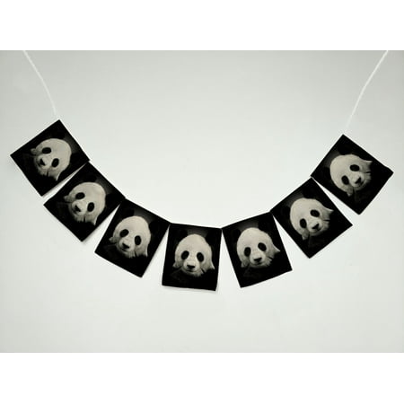 ZKGK Panda Art Banner Bunting Garland Flag Sign for Home Family Party Decoration