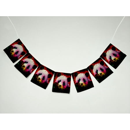 ZKGK Panda Art Banner Bunting Garland Flag Sign for Home Family Party Decoration