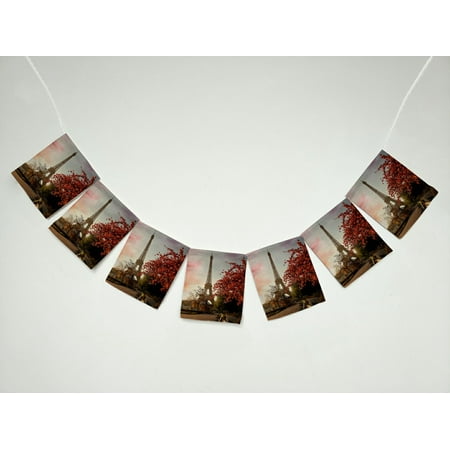 ZKGK Paris Eiffel Tower Banner Bunting Garland Flag Sign for Home Family Party Decoration