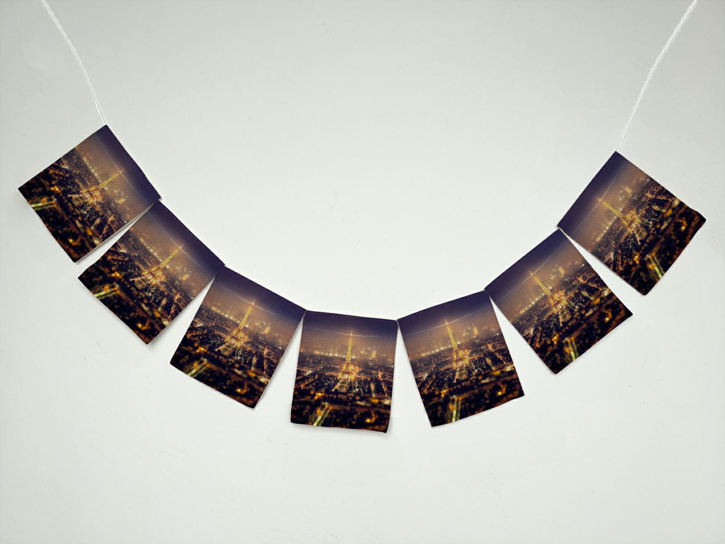 ZKGK Paris Eiffel Tower Banner Bunting Garland Flag Sign for Home Family Party Decoration