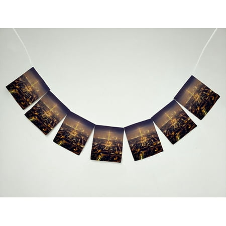 ZKGK Paris Eiffel Tower Banner Bunting Garland Flag Sign for Home Family Party Decoration