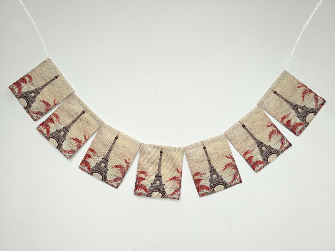 ZKGK Paris Eiffel Tower Banner Bunting Garland Flag Sign for Home Family Party Decoration