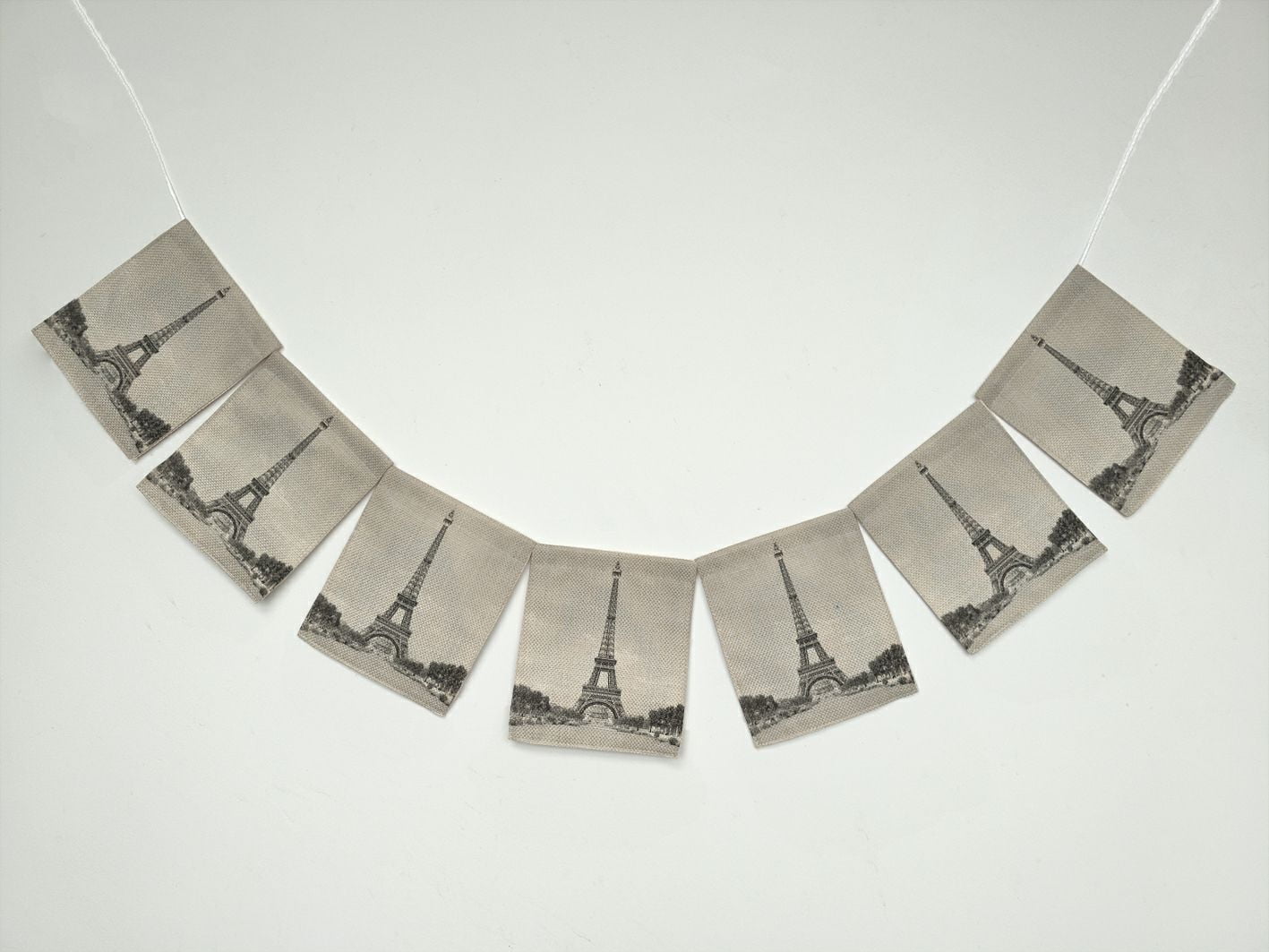 ZKGK Paris Eiffel Tower Banner Bunting Garland Flag Sign for Home Family Party Decoration