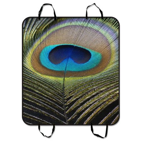 ZKGK Peacock Feathers Dog Car Seat Cover Dog Car Seat Cushion Waterproof Hammock Seat Protector Cargo Mat for Cars SUVs and Trucks 54x60 inches