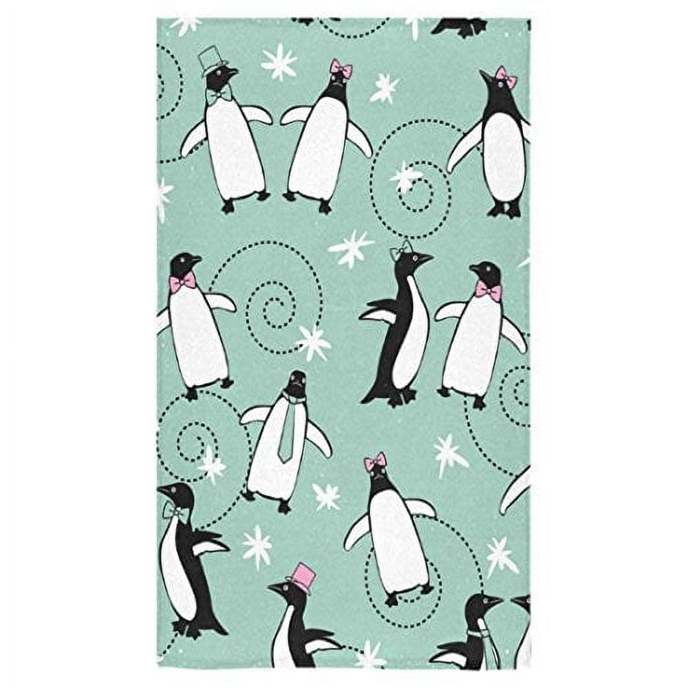 ZKGK Penguin Hand Towel Bath Bathroom Shower Towels 16"x28"(One side